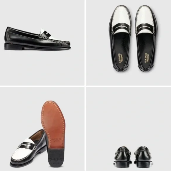 G.H. Bass & Co. Weejuns Women’s Whitney Two-Tone Black and White Loafers NWT 9.5 - Picture 2 of 4